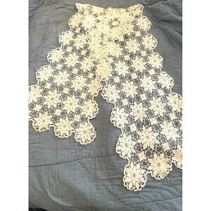 Crocheted Dresser Scarf 14x60” Rectangle Doily